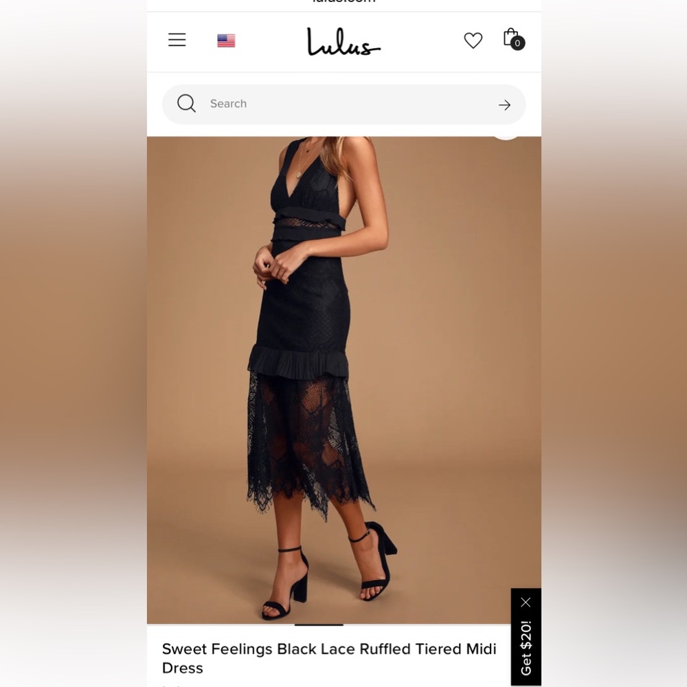 Lulu's Black Sleeveless V-Neck Slip Dress